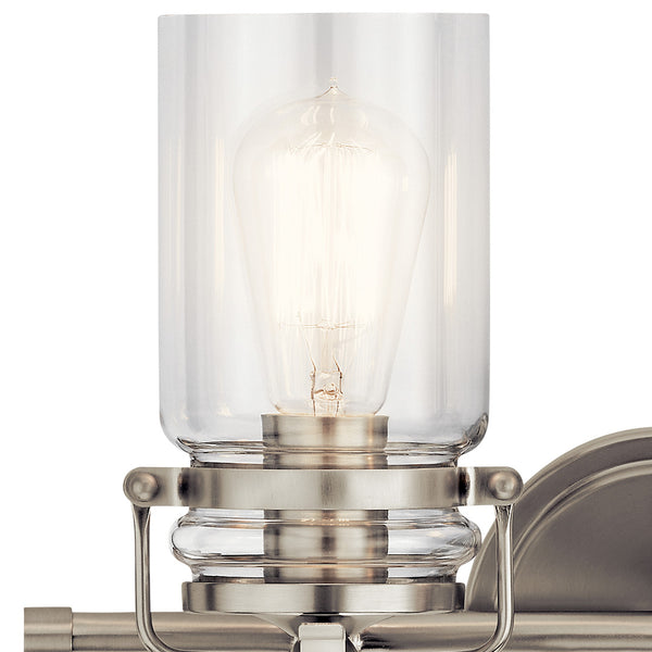 Findlay 16" Two Lights Vanity Light, Clear Glass / Brushed Nickel