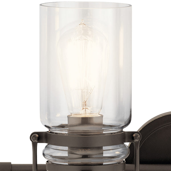 Findlay 16" Two Lights Vanity Light, Clear Glass / Olde Bronze