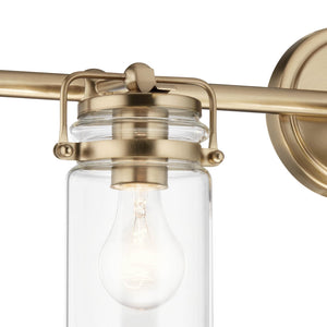 Findlay 24" Three Lights Vanity Light, Clear Glass / Champagne Bronze