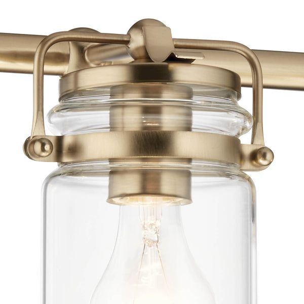 Findlay 24" Three Lights Vanity Light, Clear Glass / Champagne Bronze