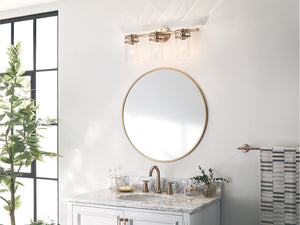 Findlay 24" Three Lights Vanity Light, Clear Glass / Champagne Bronze