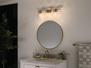 Findlay 24" Three Lights Vanity Light, Clear Glass / Champagne Bronze