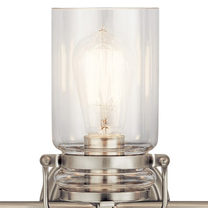 Findlay 24" Three Lights Vanity Light, Clear Glass / Brushed Nickel