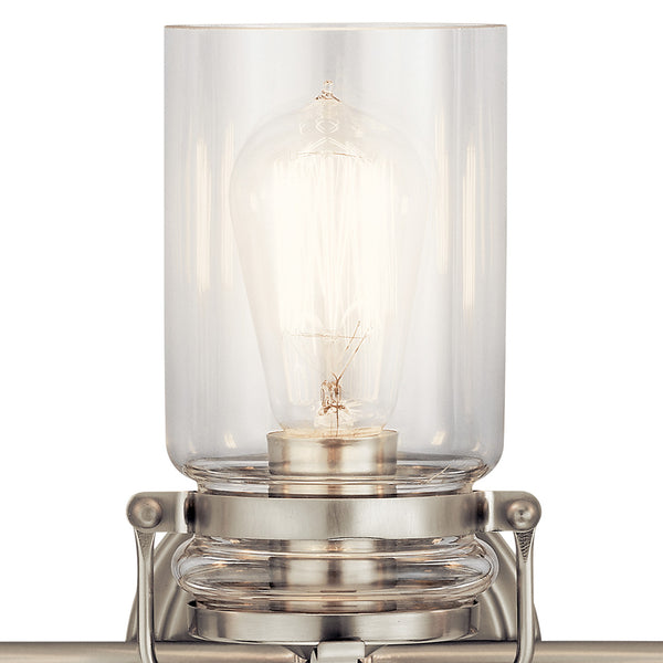 Findlay 24" Three Lights Vanity Light, Clear Glass / Brushed Nickel