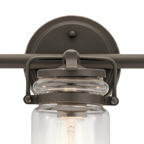 Findlay 24" Three Lights Vanity Light, Clear Glass / Olde Bronze