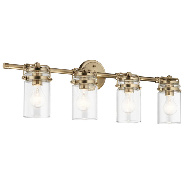 Findlay 32" Four Lights Vanity Light, Clear Glass / Champagne Bronze