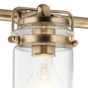 Findlay 32" Four Lights Vanity Light, Clear Glass / Champagne Bronze