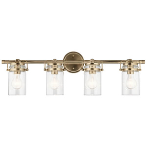 Findlay 32" Four Lights Vanity Light, Clear Glass / Champagne Bronze