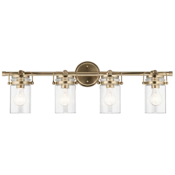 Findlay 32" Four Lights Vanity Light, Clear Glass / Champagne Bronze