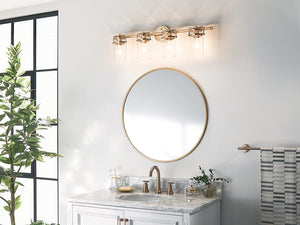 Findlay 32" Four Lights Vanity Light, Clear Glass / Champagne Bronze