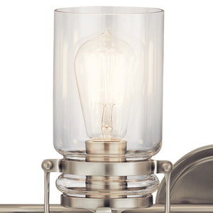 Findlay 32" Four Lights Vanity Light, Clear Glass / Brushed Nickel