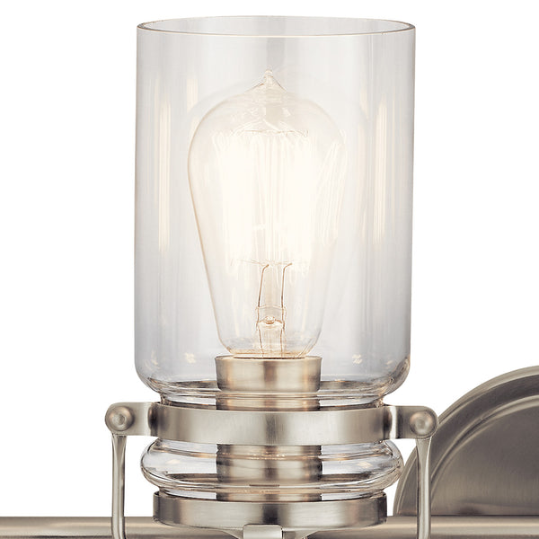 Findlay 32" Four Lights Vanity Light, Clear Glass / Brushed Nickel