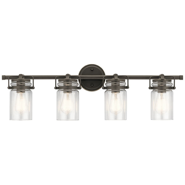 Findlay 32" Four Lights Vanity Light, Clear Glass / Olde Bronze