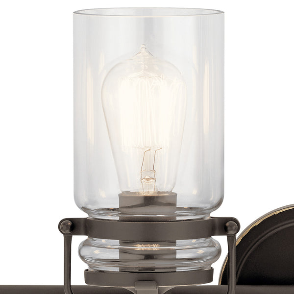 Findlay 32" Four Lights Vanity Light, Clear Glass / Olde Bronze