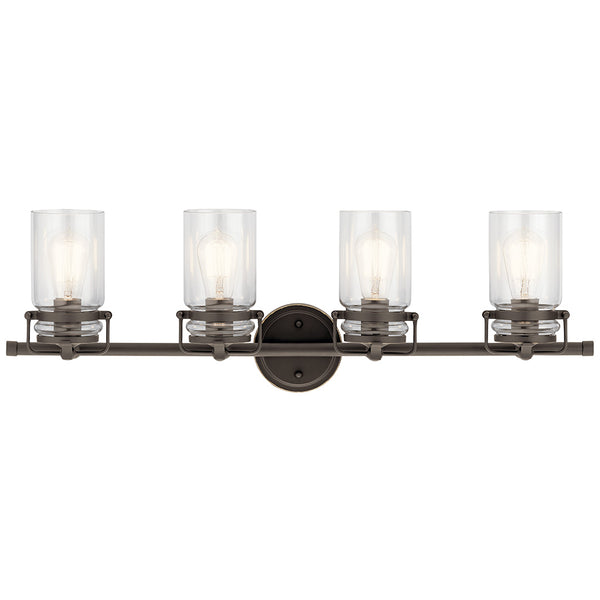 Findlay 32" Four Lights Vanity Light, Clear Glass / Olde Bronze