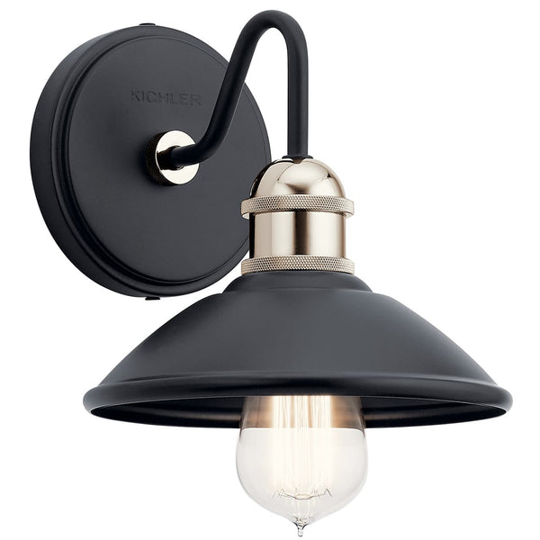 Rivet 7" One Light Wall Sconce, Black