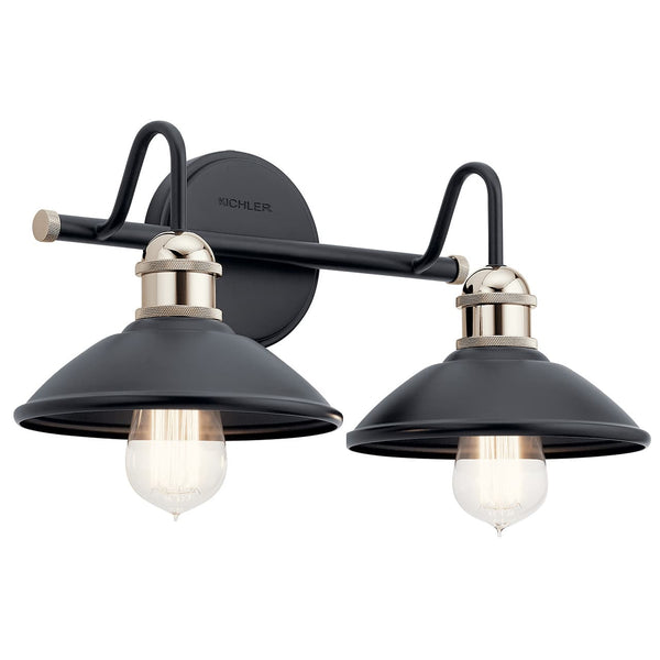 Rivet 17" Two Lights Vanity Light, Black