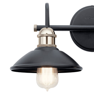 Rivet 17" Two Lights Vanity Light, Black