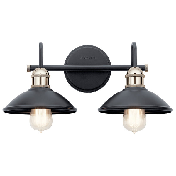 Rivet 17" Two Lights Vanity Light, Black