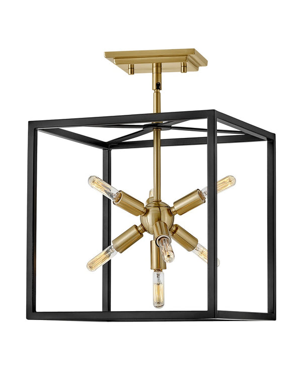 Aros 13" Seven Lights Medium Convertible Pendant, Black