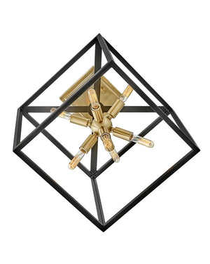 Aros 13" Seven Lights Medium Convertible Pendant, Black