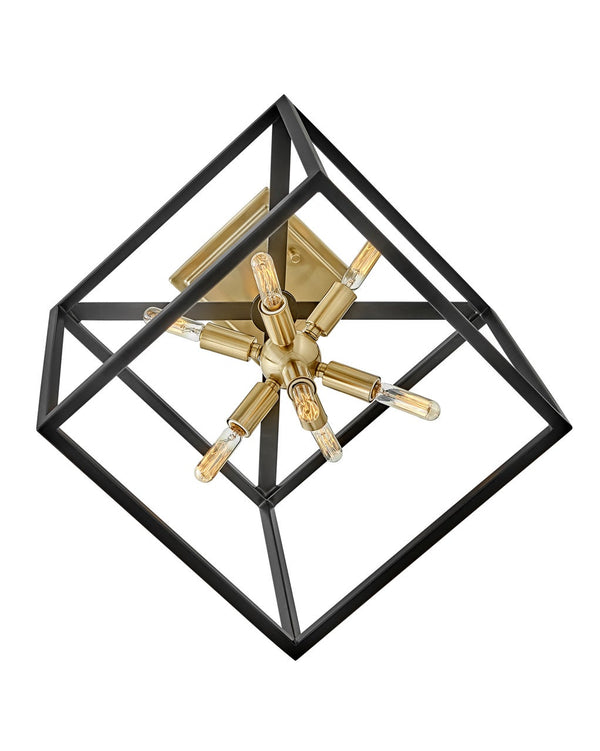 Aros 13" Seven Lights Medium Convertible Pendant, Black