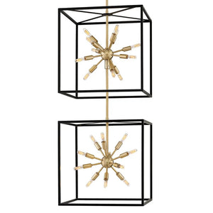 Aros 20" Twenty Four Lights Large Open Frame Pendant, Black