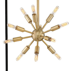 Aros 20" Twenty Four Lights Large Open Frame Pendant, Black