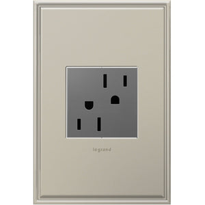 adorne® ARTR152M4 15A Dual Tamper-Resistant Outlet, Magnesium