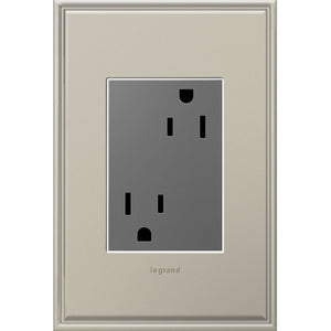 adorne® ARTR153M4 15A Dual Tamper-Resistant Plus-Size Outlet,Magnesium