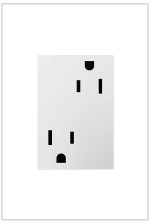 adorne® ARTR153W4 15A Dual Tamper-Resistant Plus-Size Outlet, White
