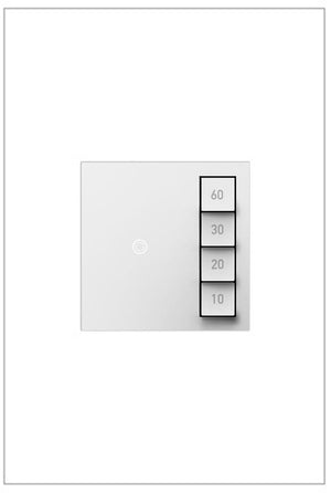 adorne® ASTM2W2 Timer Switch, Manual On/Timed Off, White, with Microban®