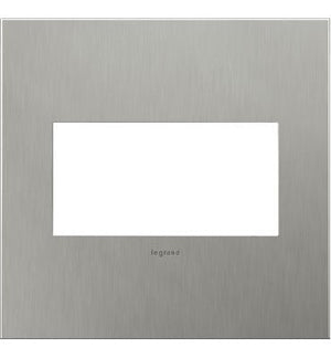adorne® AWC2GBS4 Brushed Stainless Steel Two-Gang Screwless Wall Plate
