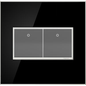 adorne® AWM2GMB4 Mirror Black Two-Gang Screwless Wall Plate