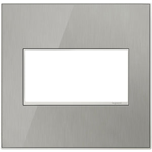 adorne® AWM2GMS4 Brushed Stainless Two-Gang Screwless Wall Plate