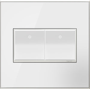 adorne® AWM2GMW4 Mirror White Two-Gang Screwless Wall Plate