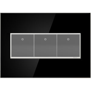 adorne® AWM3GMB4 Mirror Black Three-Gang Screwless Wall Plate