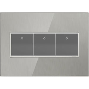 adorne® AWM3GMS4 Brushed Stainless Three-Gang Screwless Wall Plate
