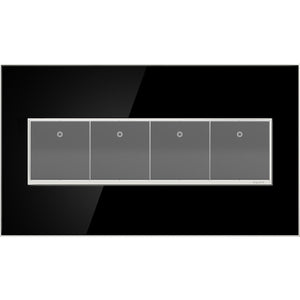 adorne® AWM4GMB4 Mirror Black Four-Gang Screwless Wall Plate