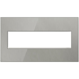 adorne® AWM4GMS4 Brushed Stainless Four-Gang Screwless Wall Plate