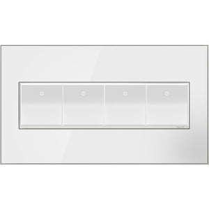 adorne® AWM4GMW4 Mirror White Four-Gang Screwless Wall Plate