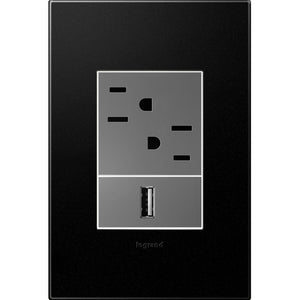 adorne® AWP1G3GR4 Graphite One-Gang-Plus Screwless Wall Plate with Microban®