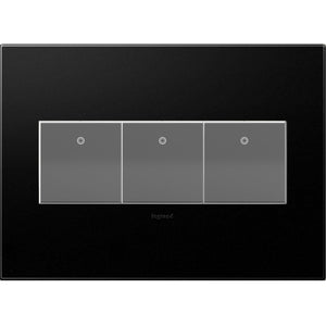 adorne® AWP3GGR4 Graphite Three-Gang Screwless Wall Plate with Microban®
