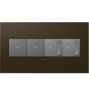 adorne® AWP4GBR4 Bronze Four-Gang Screwless Wall Plate