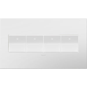 adorne® AWP4GWH4 Gloss White Four-Gang Screwless Wall Plate with Microban®