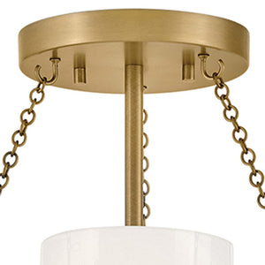 Slate 15" One Light Medium Semi-Flush Mount, Heritage Brass