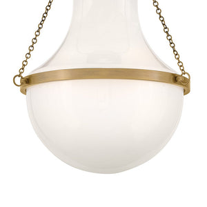 Slate 15" One Light Medium Semi-Flush Mount, Heritage Brass