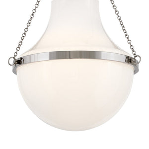 Slate 15" One Light Medium Semi Flush Mount, Polished Nickel