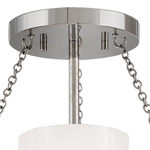 Slate 15" One Light Medium Semi Flush Mount, Polished Nickel