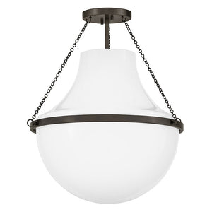 Slate 20" One Light Medium Semi-Flush Mount, Black Oxide